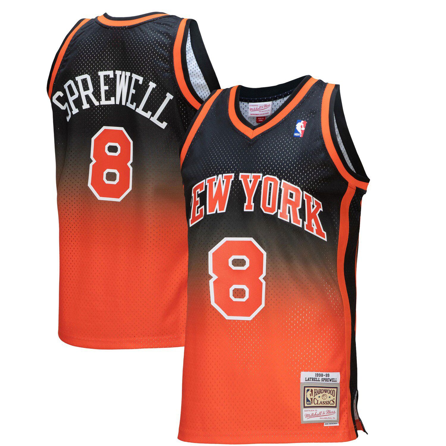 Mitchell & Ness Kids' Youth Black New York Knicks Hardwood Classics Big  Face 2.0 Jersey