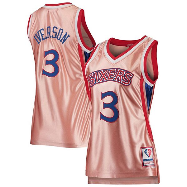 Allen Iverson Philadelphia 76ers 1996 NBA 75th Gold Swingman Jersey 2024 Size M