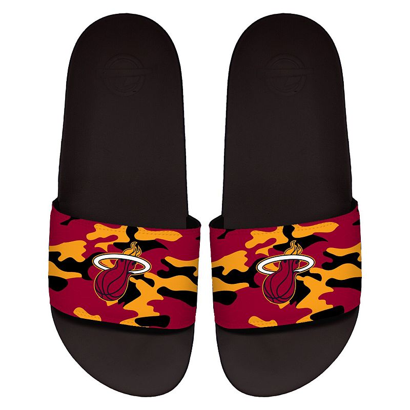 Mens ISlide Miami Heat Camo Motto Slide Sandals, Size: 7-8, Black