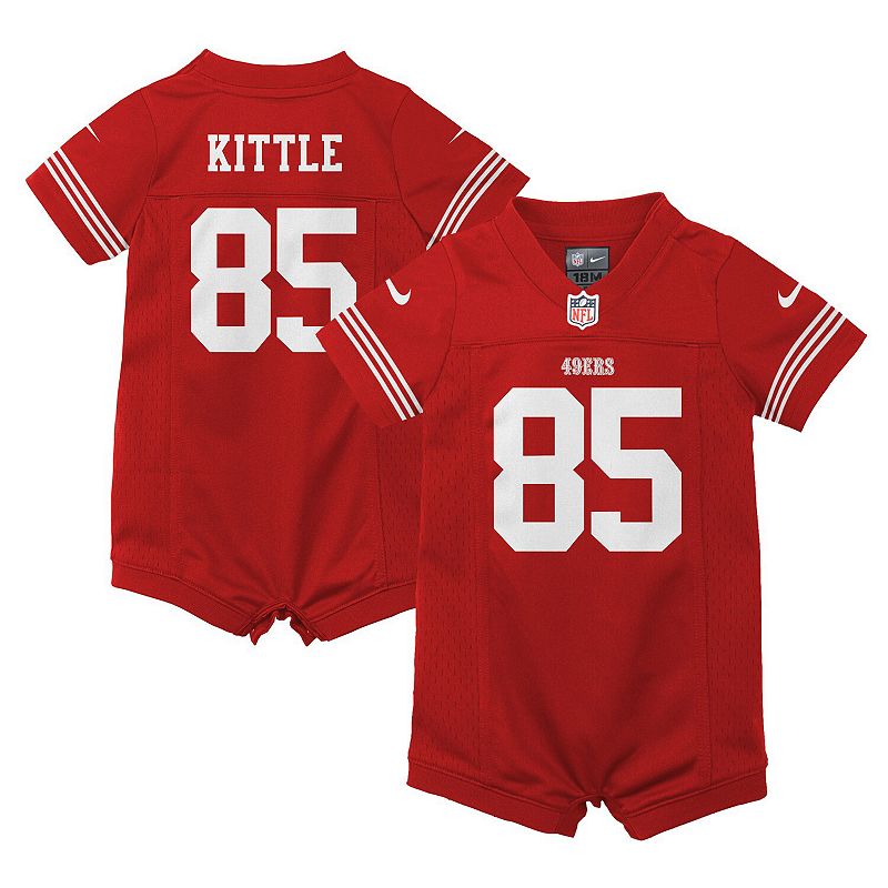 Infant Nike George Kittle Scarlet San Francisco 49ers Romper Game Jersey, I
