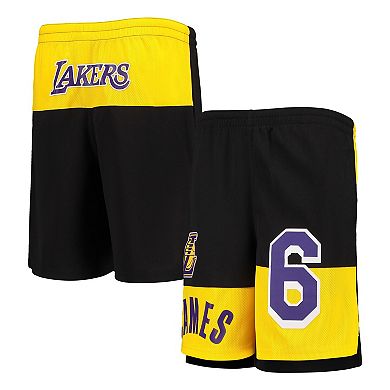 Youth LeBron James Black Los Angeles Lakers Pandemonium Name & Number Shorts