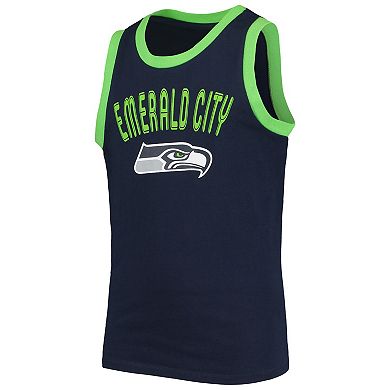 Youth College Navy Seattle Seahawks Striker Tank Top