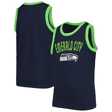 Youth College Navy Seattle Seahawks Striker Tank Top