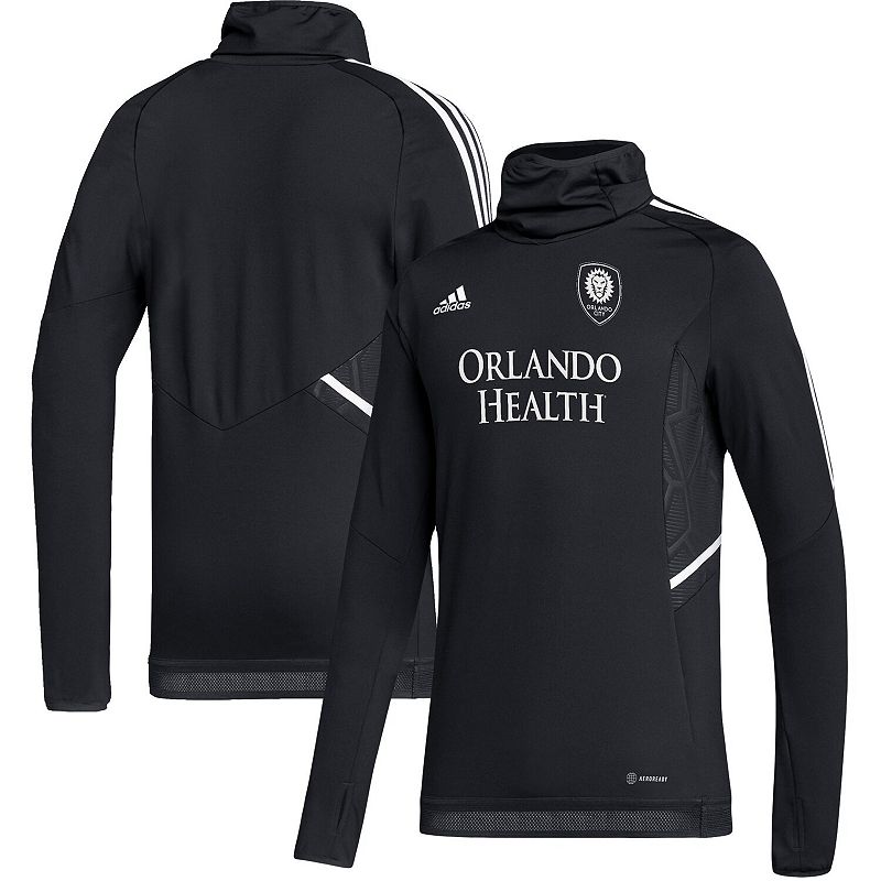 Mens adidas Black/Gray Orlando City SC AEROREADY Raglan Warmup Top, Size: 