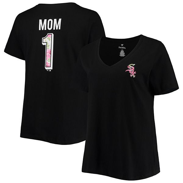 Profile Black Chicago White Sox Plus Size #1 Mom 2-hit V-neck T-shirt