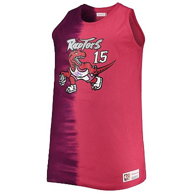 Men's Mitchell & Ness Vince Carter Purple/Red Toronto Raptors Profile Tie-Dye Player Tank Top