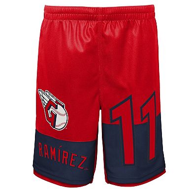 Youth Jose Ramirez Red Cleveland Guardians Pandemonium Name & Number Shorts