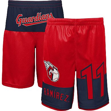 Youth Jose Ramirez Red Cleveland Guardians Pandemonium Name & Number Shorts