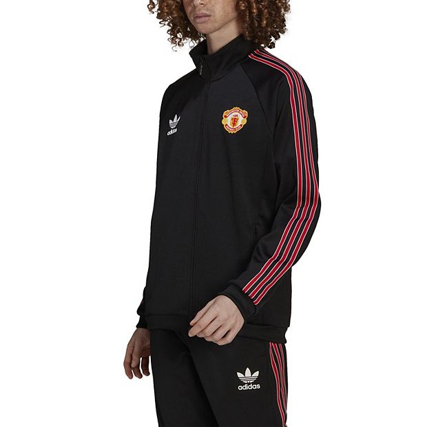 Men's adidas Originals Black Manchester United Retro Raglan