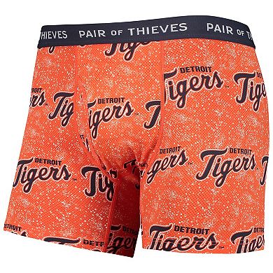 Men's Pair of Thieves Orange/Navy Detroit Tigers Super Fit 2-Pack Boxer Briefs Set