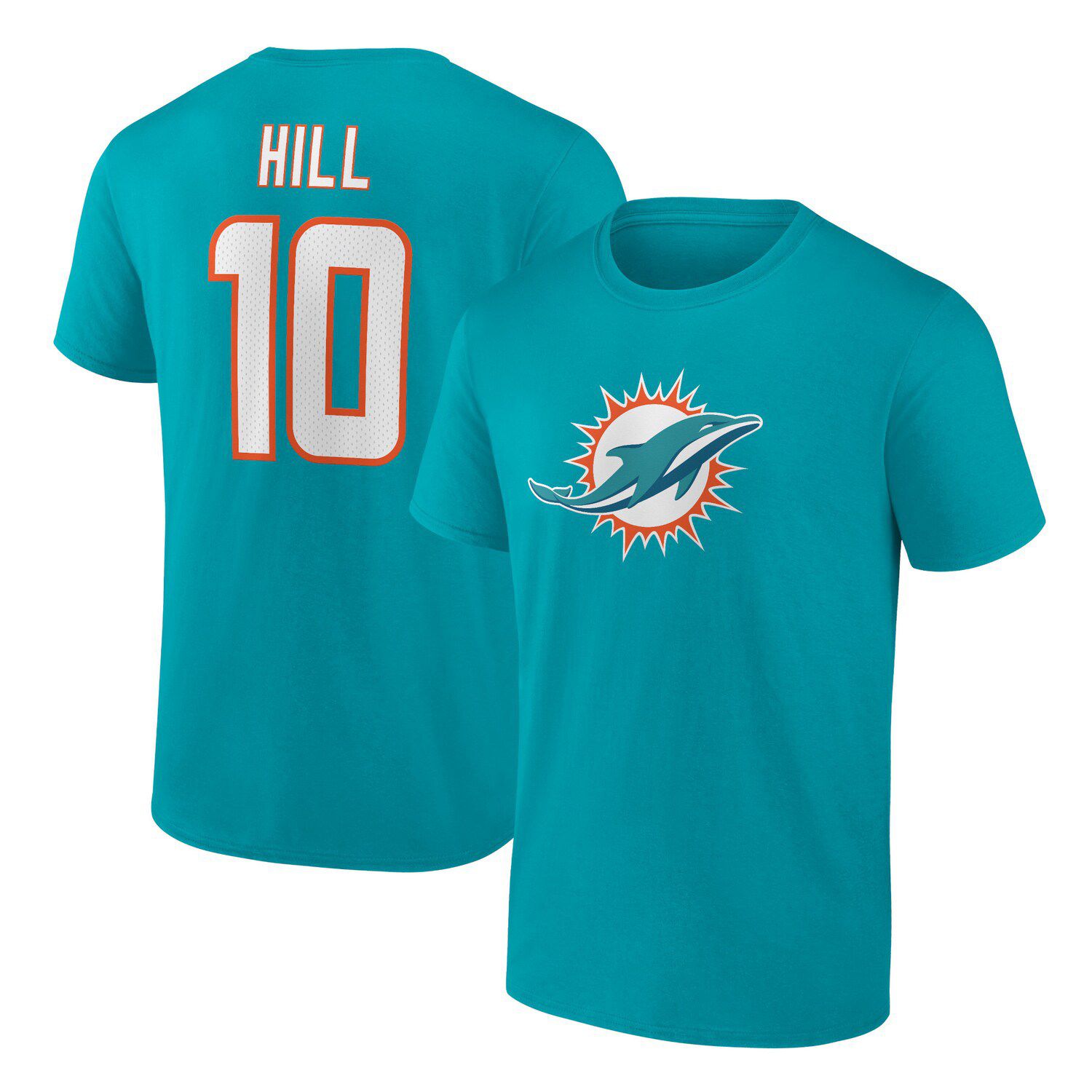 Men's Fanatics Branded Tyreek Hill Aqua Miami Dolphins Player Icon Name ...