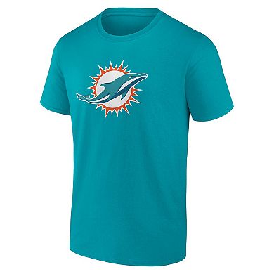 Men's Fanatics Branded Tyreek Hill Aqua Miami Dolphins Player Icon Name & Number T-Shirt