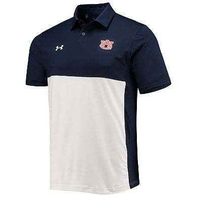 Men's Under Armour Navy/White Auburn Tigers 2022 Blocked Coaches Performance Polo