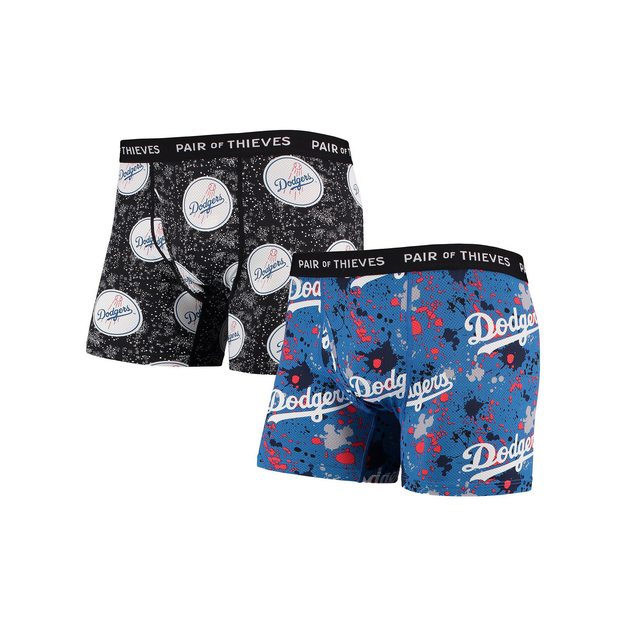 Mens Pair of Thieves Royal/Black Los Angeles Dodgers Super Fit 2-Pack Boxe