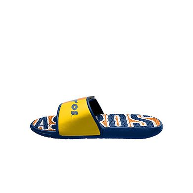 Men's FOCO Houston Astros Retro Colorblock Logo Gel Slide Sandals