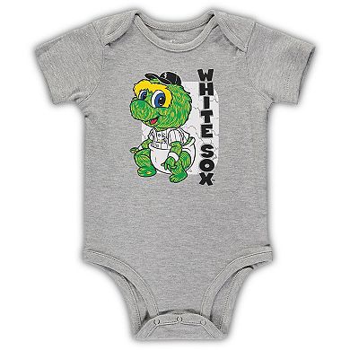 Infant Black/White/Heathered Gray Chicago White Sox 3-Pack Change Up Bodysuit Set
