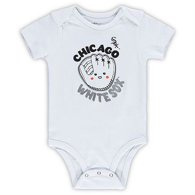 Infant Black/White/Heathered Gray Chicago White Sox 3-Pack Change Up Bodysuit Set