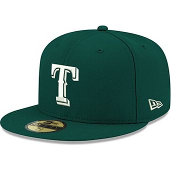 Men's New Era Green Texas Rangers Logo White 59FIFTY Fitted Hat