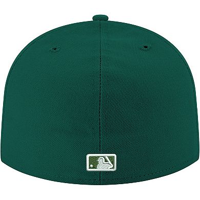 Men's New Era Green Texas Rangers Logo White 59FIFTY Fitted Hat