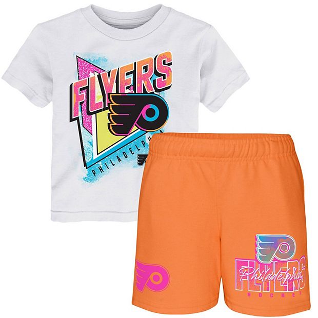 Outerstuff Youth Orange Philadelphia Flyers Wordmark Logo Long Sleeve T-Shirt Size: Extra Large