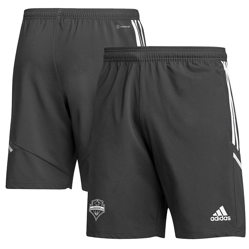 Mens adidas Black Seattle Sounders FC Downtime AEROREADY Shorts, Size: Sma
