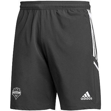 Men's adidas Black Seattle Sounders FC Downtime AEROREADY Shorts