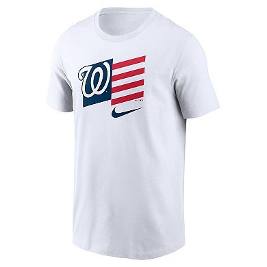 Men's Nike White Washington Nationals Americana Flag T-Shirt