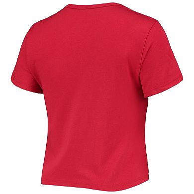 Women's ZooZatz Red Wisconsin Badgers Core Laurels Cropped T-Shirt
