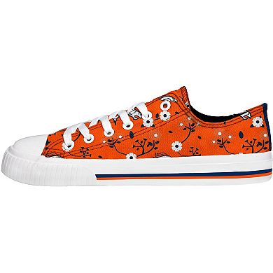 Women's FOCO Orange Denver Broncos Flower Canvas Allover Shoes