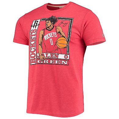 Men's Homage Jalen Green Red Houston Rockets Rookie Player Pack Tri-Blend T-Shirt