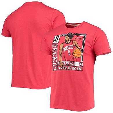Men's Homage Jalen Green Red Houston Rockets Rookie Player Pack Tri-Blend T-Shirt