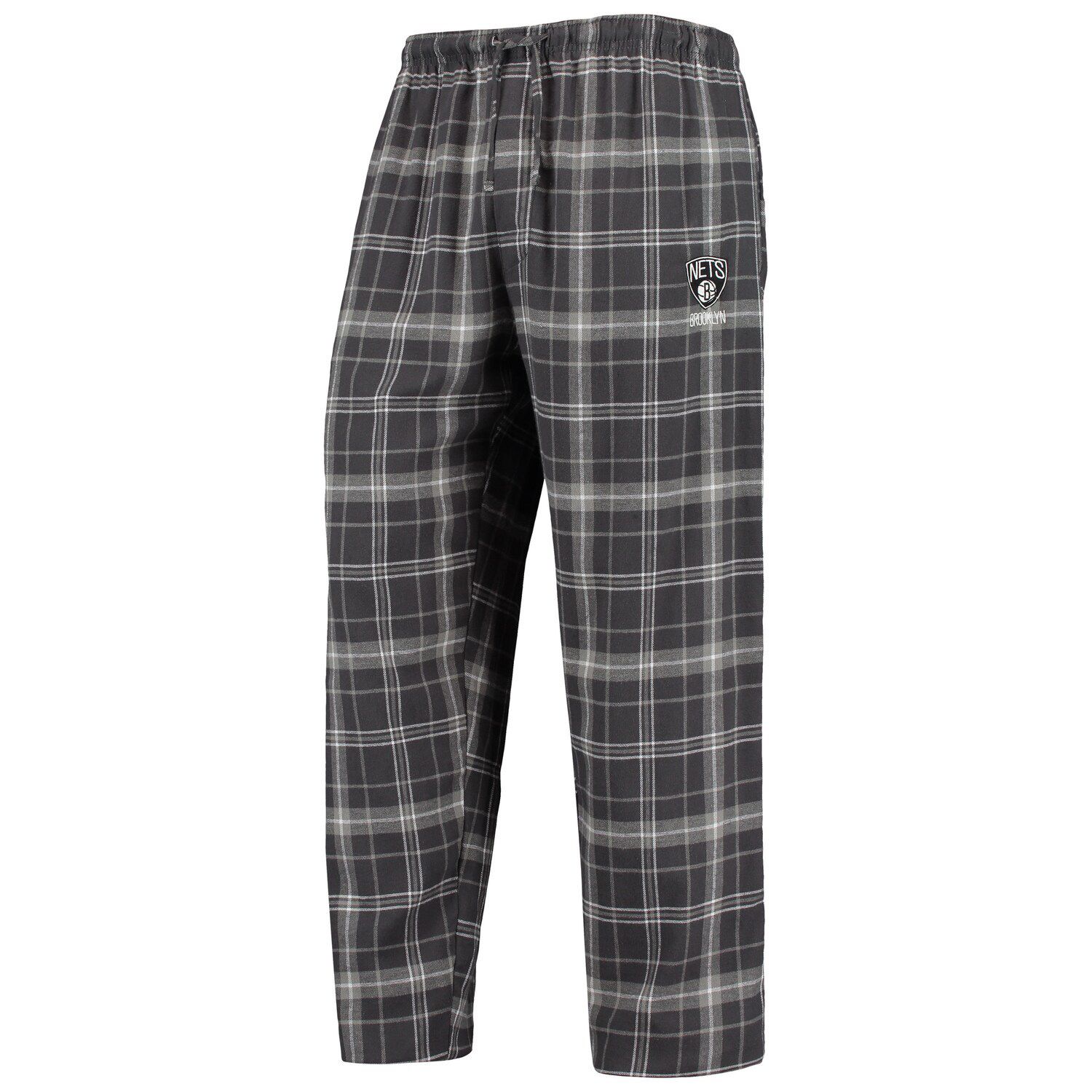 Harbor Bay Men's Big & Tall Flannel Pajama Pants - Charcoal Blue Plaid With Pockets