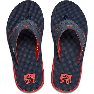 Women's REEF Boston Red Sox Fanning Bottle Opener Sandals