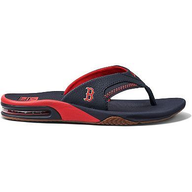 Women's REEF Boston Red Sox Fanning Bottle Opener Sandals