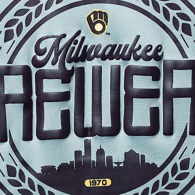 Women's The Wild Collective Light Blue Milwaukee Brewers Open Back Twist-Tie Tank Top