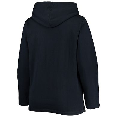 Women's Soft as a Grape Navy Milwaukee Brewers Plus Size Side Split Pullover Hoodie