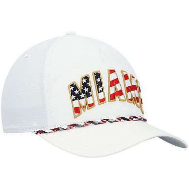 Men's '47 White Miami Hurricanes Stars and Stripes Flag Flutter Hitch Snapback Hat