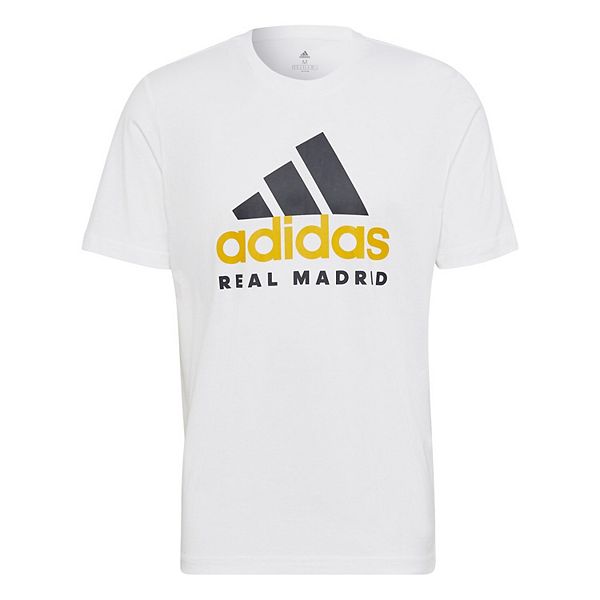 Spreekwoord Razernij spoor Men's adidas White Real Madrid DNA Logo T-Shirt