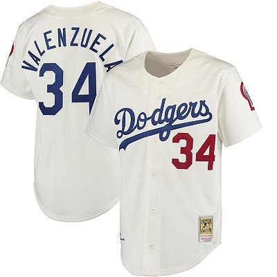 Men's Mitchell & Ness Fernando Valenzuela White Los Angeles