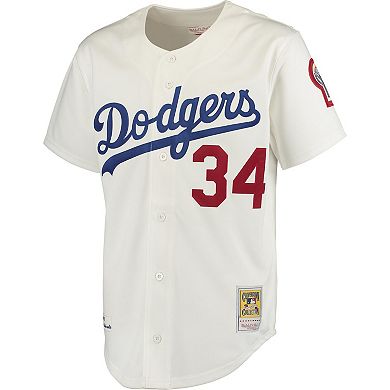 Men's Mitchell & Ness Fernando Valenzuela White Los Angeles Dodgers Authentic Jersey