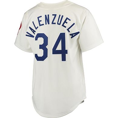 Men's Mitchell & Ness Fernando Valenzuela White Los Angeles Dodgers Authentic Jersey