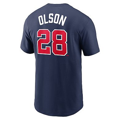 Men's Nike Matt Olson Navy Atlanta Braves Name & Number T-Shirt