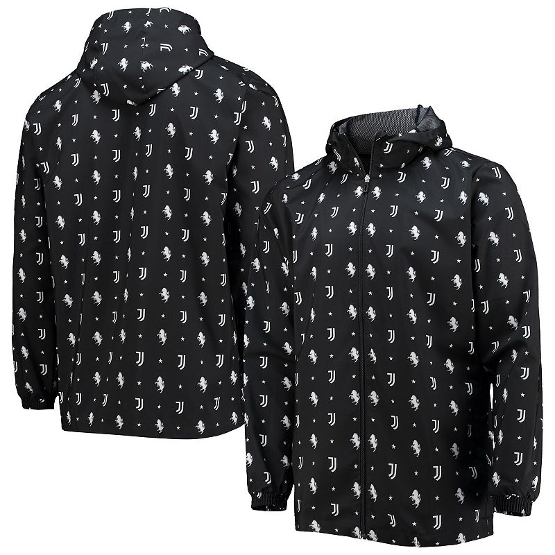 Mens adidas Black Juventus AEROREADY Full-Zip Hoodie Windbreaker Jacket, S