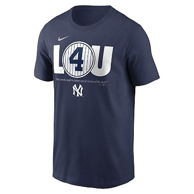 Men's Nike Lou Gehrig Navy New York Yankees Cooperstown Collection Lou Gehrig Day Retired Number T-Shirt