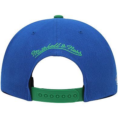 Men's Mitchell & Ness Blue/Green Dallas Mavericks Hardwood Classics Snapback Hat