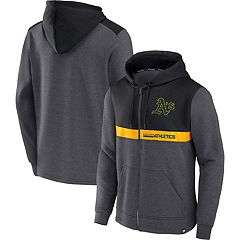 Outerstuff Youth Heather Gray Oakland Athletics Wordmark Full-Zip Hoodie Size: Medium