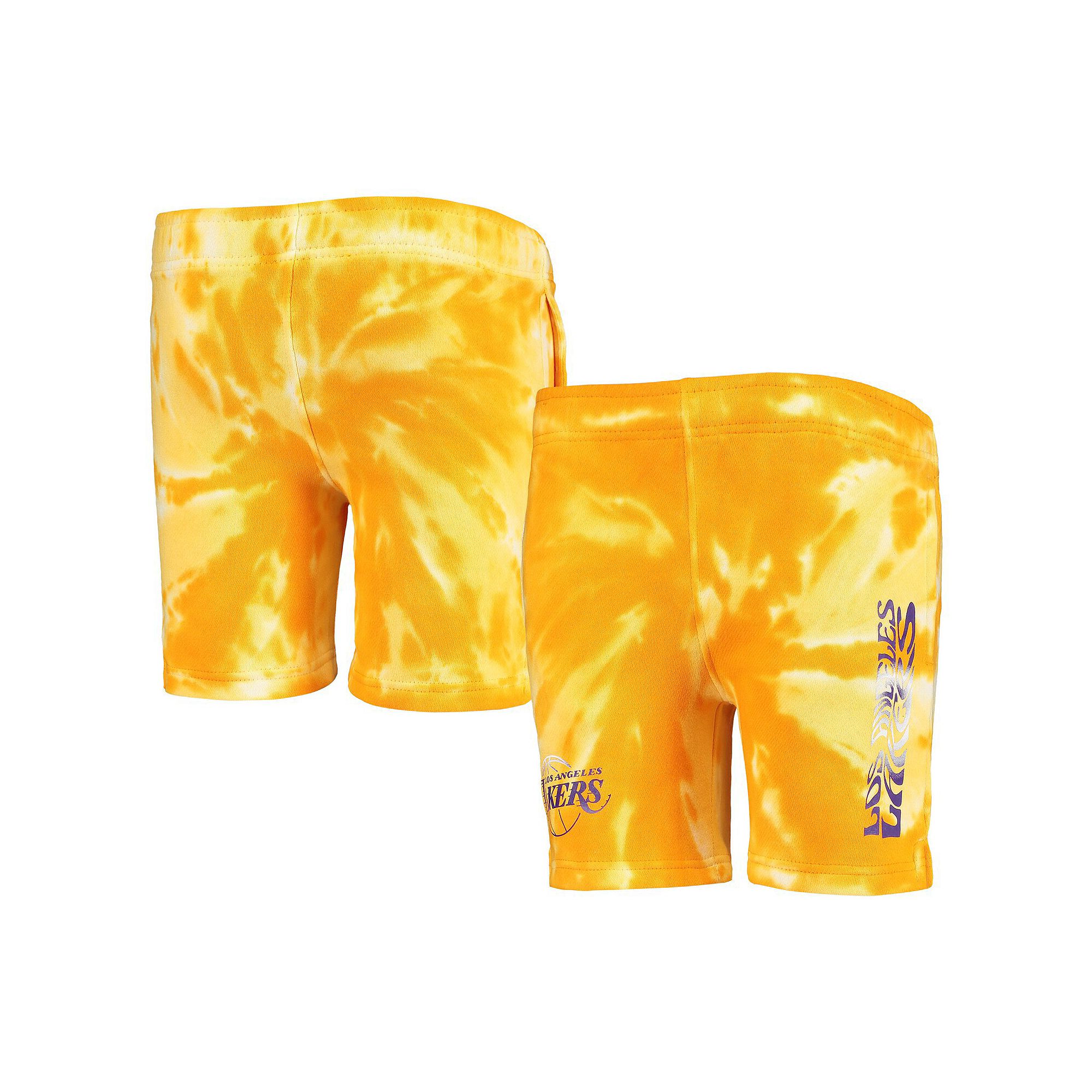 Preschool White/Gold Los Angeles Lakers Santa Monica Shorts, Boys, Size: 7