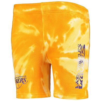 Preschool White/Gold Los Angeles Lakers Santa Monica Shorts
