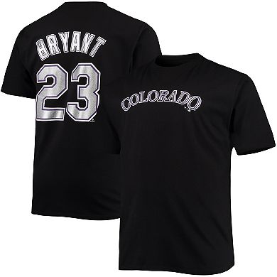 Men's Kris Bryant Black Colorado Rockies Big & Tall Name & Number T-Shirt