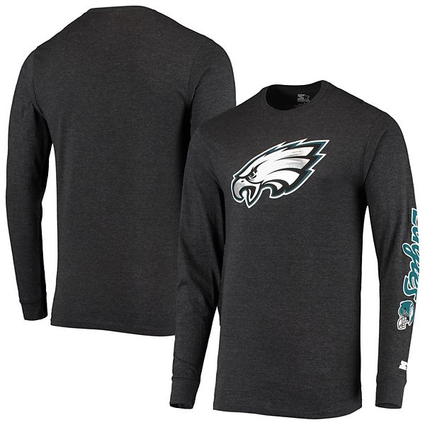 Men's Starter Heathered Black Philadelphia Eagles Halftime Long Sleeve ...